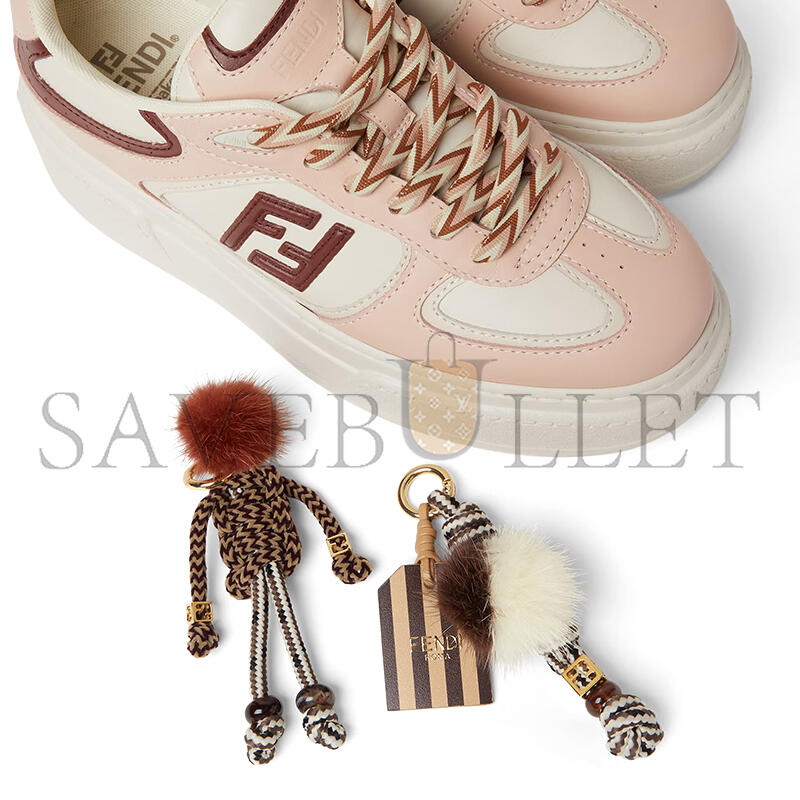 F**di match low top platform shoes in pink leather 8e8721ay9nf1tpw